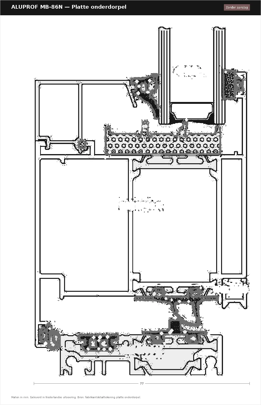 Detailtekening Platte onderdorpel van Aluprof MB-86N, blad 1