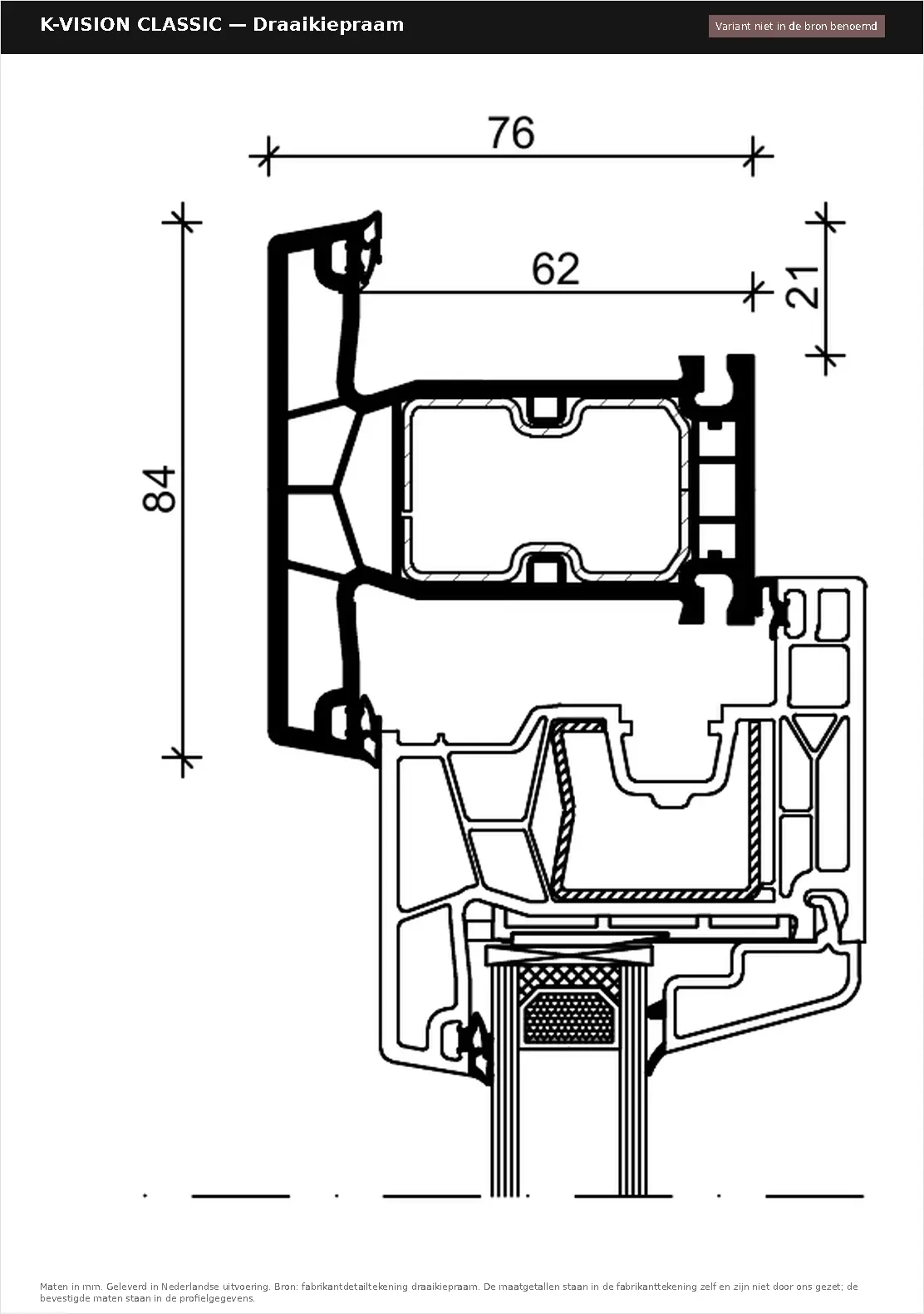 Detailtekening Draaikiepraam van K-vision Classic, blad 1