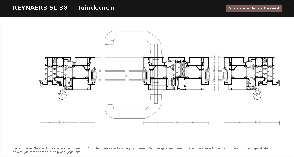 Detailtekening Tuindeuren van Reynaers SlimLine 38, blad 1