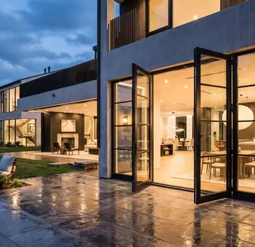 Gevel met aluminium pui